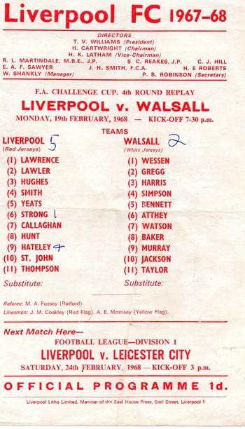 Match programme